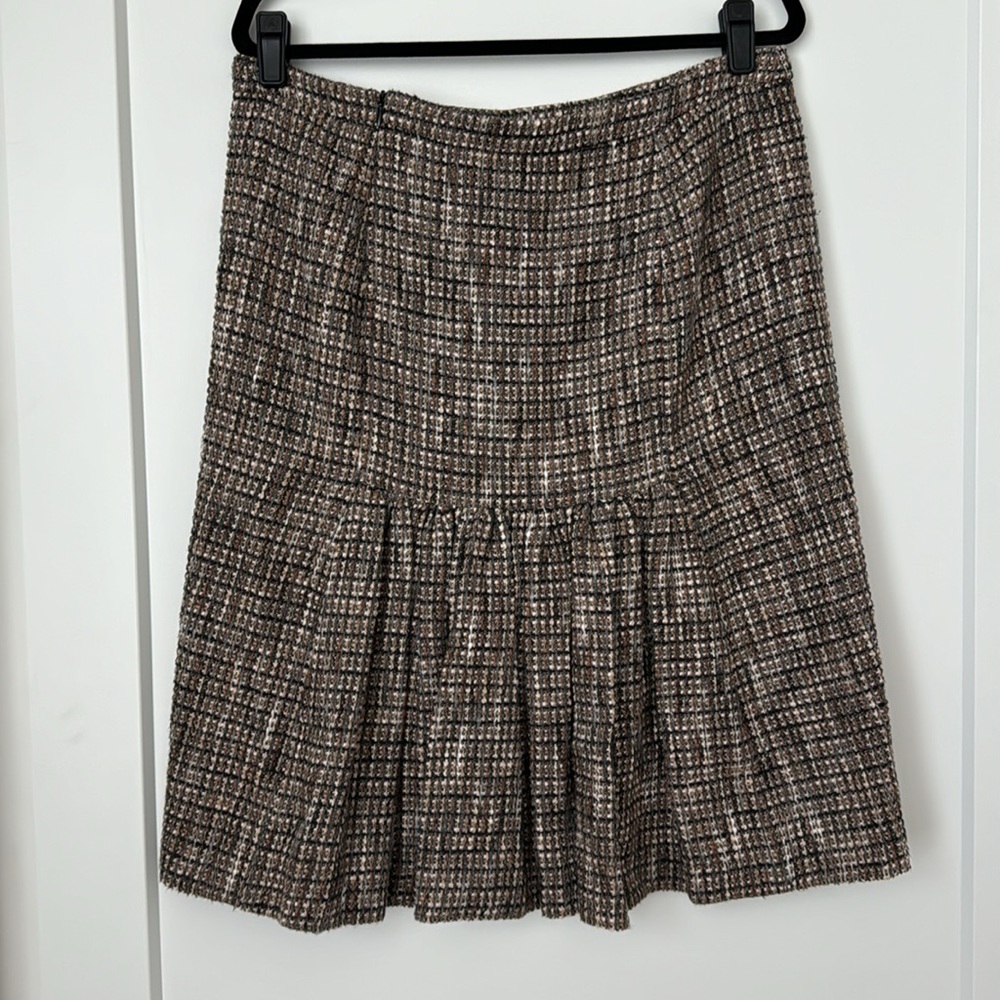 Valentino Brown Tweed Skirt with Back Ruffle - Picture 4 of 13